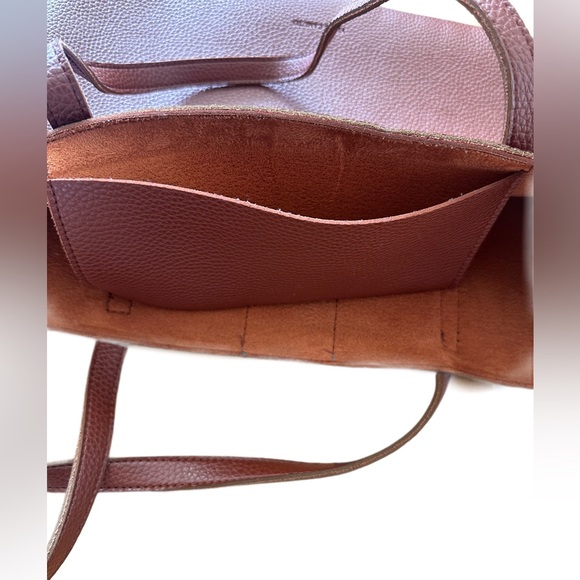 Brown Tote Bag with Black Stripe - Picture 3 of 5